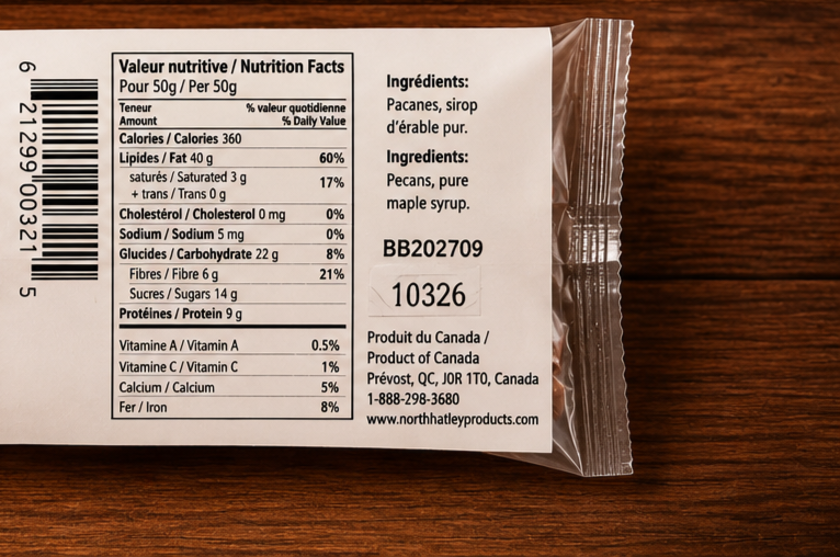 Pacanes à l'érable 50g